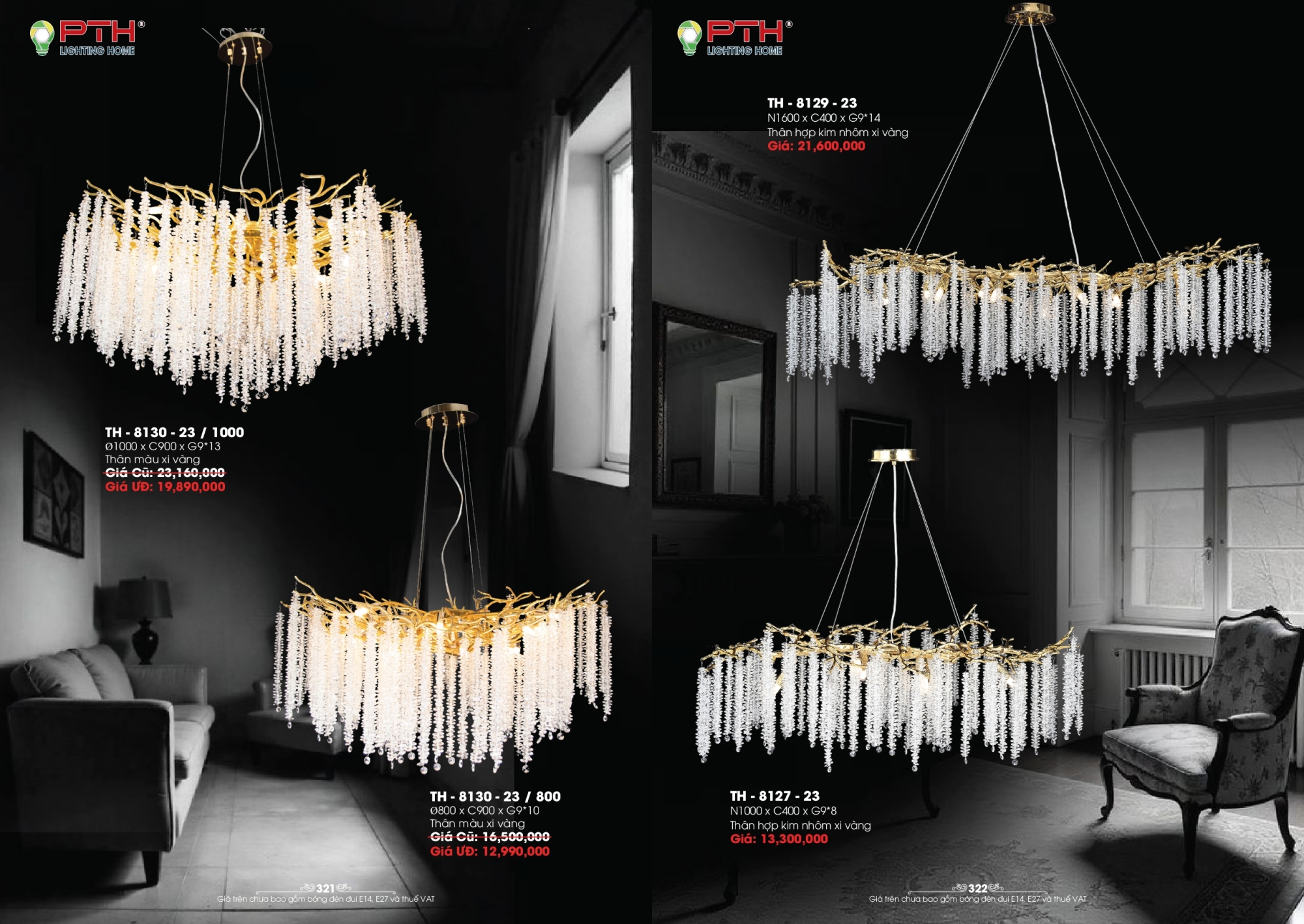 Bảng giá đèn trang trí PTH Lighting Home 2026